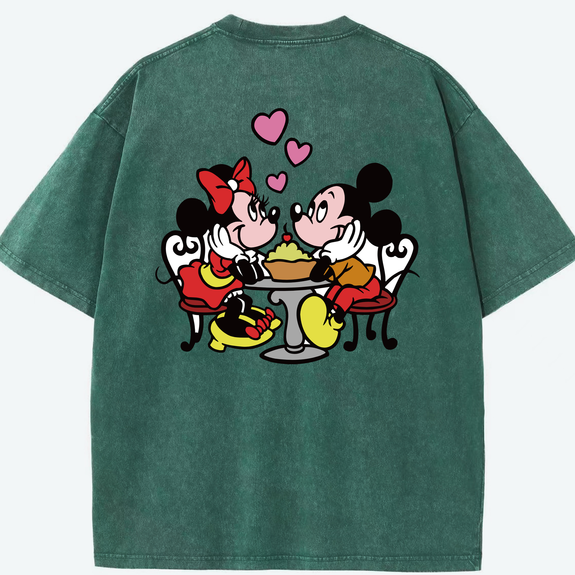 （画像用） ミッキーマウス Mickey Mouse 綿100% ヴィンテージ風 半袖Tシャツ（背面プリント）